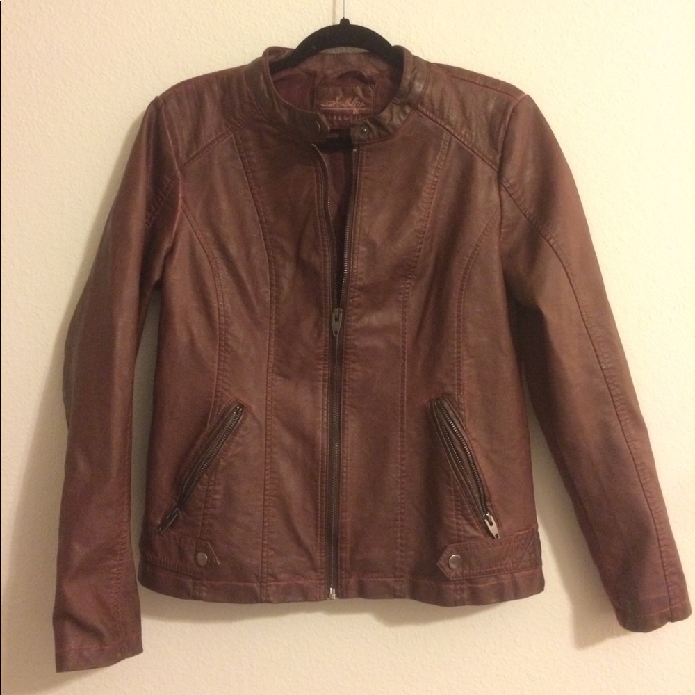 Faux Leather Bomber Jacket